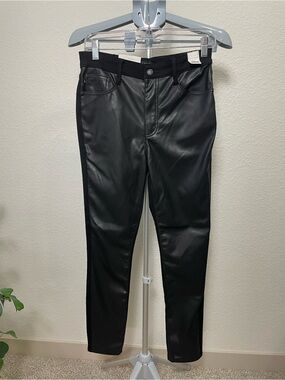 Judy Blue High Waist Black Faux Leather Front Skinny Pants | Size 7/28 NWT